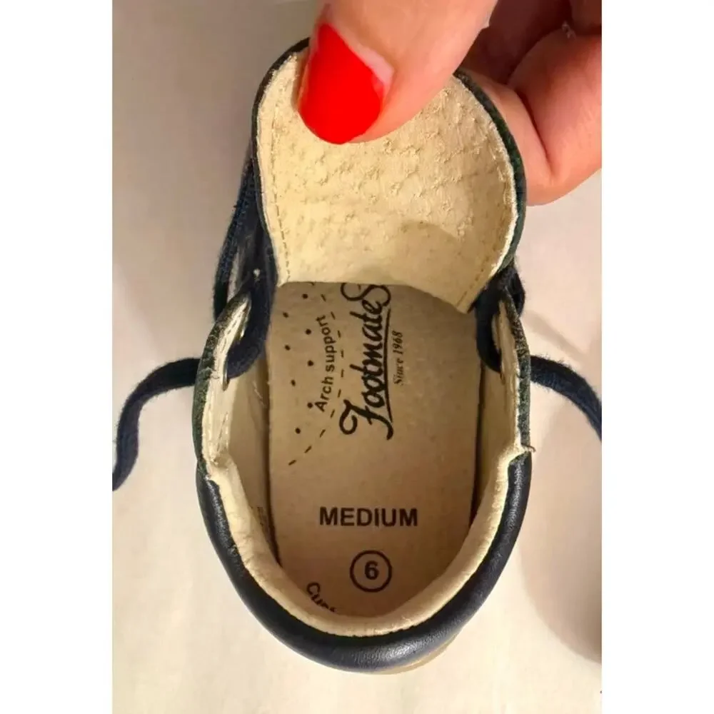 Footmates Reagan Infant Oxford Toddler sz. 6 in Color: Navy Nappa
